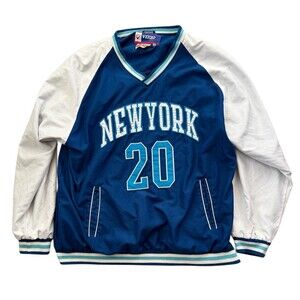 Veezo Authentic Gear Blue White New York Pullover Jacket Men’s Size 3XL